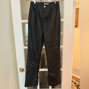 Zara Black Leather-Style Trousers